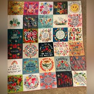 NEW WITH TAGS NATURAL LIFE CHIRPS XL COZY BLANKET Patchwork Discontinued